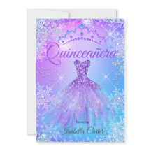 Quinceanera Lila Rosa Blau Winterwunderland 2