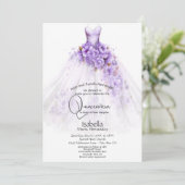 Quinceañera | Lila Rose Blumenguss Einladung (Stehend Vorderseite)