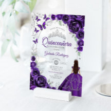 Quinceanera Lila Silber Blumen
