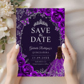 Quinceanera Lila Silber Save The Date