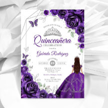 Quinceanera Lila Silver Dress Floral