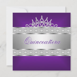 Quinceanera Lila Silver Jewel 15. Geburtstag Einladung