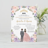 Quinceañera Lilac Blush Blume Twins Boy Girl Einladung (Stehend Vorderseite)