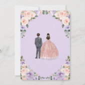 Quinceañera Lilac Blush Blume Twins Boy Girl Einladung (Rückseite)