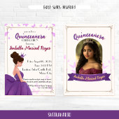 Quinceañera Lilac Elegante Prinzessin Einladung