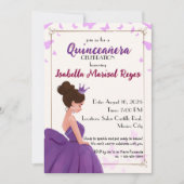Quinceañera Lilac Elegante Prinzessin Einladung (Vorderseite)