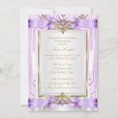Quinceanera Lilac Lavender Lila Gold White Einladung (Rückseite)