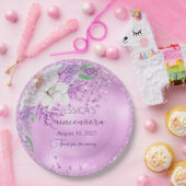 Quinceanera Lilac Lila Blatt Pappteller (Party)