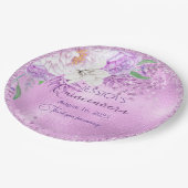 Quinceanera Lilac Lila Blatt Pappteller (Schrägansicht)