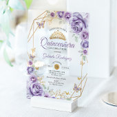 Quinceanera Lilac Lila Floral Acryleinladungen