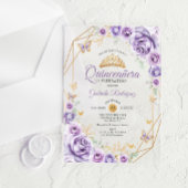 Quinceanera Lilac Lila Floral Acryleinladungen