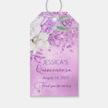 Quinceanera Lilac Lila Glitzer Blumengiftmarke