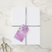 Quinceanera Lilac Lila Glitzer Blumengiftmarke Geschenkanhänger (Mit Garn)