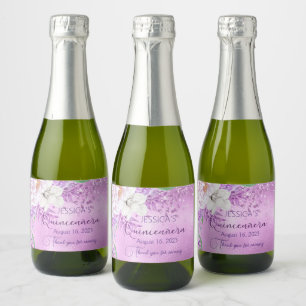 Quinceanera lilac lila Mini-Sparkling Weinkennzeic Schaumweinetikett