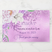 Quinceanera lilac lila Mini-Sparkling Weinkennzeic Schaumweinetikett (Einzelnes Label)