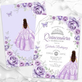 Quinceanera Lilac Lila Silver Dress Floral Einladung