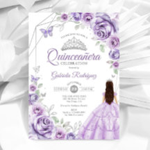 Quinceanera Lilac Lila Silver Dress Floral