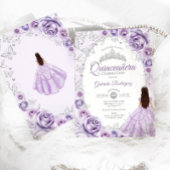 Quinceanera Lilac Lila Silver Floral Einladung