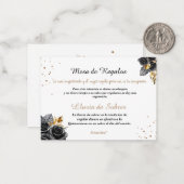 Quinceañera Lluvia de Sobres Black Rose Mitteilungskarte (Vorderseite/Rückseite Beispiel)