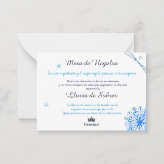 Quinceañera Lluvia de Sobres Winter Wonderland Mitteilungskarte