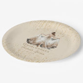 Quinceañera Luxury Elfenbeingold Personalisiert Pappteller (Schrägansicht)