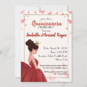 Quinceañera Magenta Einladung der Prinzessin (Vorderseite)