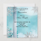 Quinceanera Magical Princess Blue Horriage Einladung (Rückseite)