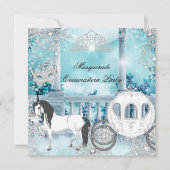 Quinceanera Magical Princess Blue Horriage Einladung (Vorderseite)