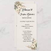 Quinceanera Magnolia double side program card  Programm (Vorne/Hinten)