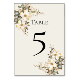 Quinceanera Magnolia Table Number Card Tischnummer