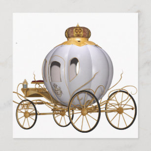 Quinceanera Märchen-Prinzessingold und -WEISS Einladung