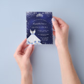 Quinceanera Marine blau silber Kleid tiara Haushal Flyer (Gruppe)