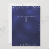 Quinceanera Marine blau silberne Kleid tiara Einladung (Rückseite)