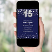 Quinceanera Marine blauen Sterne Luxus Luxus Einladung