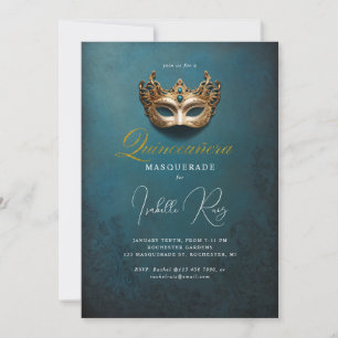 Quinceañera-Maskenball Venezianische Maske Einladung