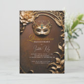 Quinceañera-Maskerade Einladung (Stehend Vorderseite)