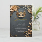 Quinceañera-Maskerade Einladung (Stehend Vorderseite)