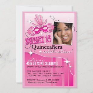 QUINCEANERA MASKERADE-EINLADUNG EINLADUNG