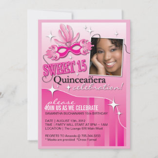 QUINCEANERA MASKERADE-EINLADUNG EINLADUNG