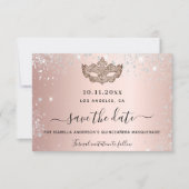 Quinceanera Maskerin Rose Goldmaske Save The Date (Vorderseite)
