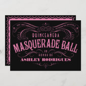 Quinceanera Masquerade Einladungen (Vorne/Hinten)