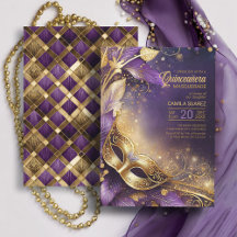 Quinceanera Masquerade Lila Gold ID1031