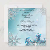 Quinceanera Masquerade Magische Prinzessin Blau 2 Einladung (Rückseite)