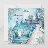 Quinceanera Masquerade Magische Prinzessin Blau 2 Einladung (Vorderseite)
