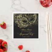 Quinceanera Masquerade Party Gold Black Serviette (Beispiel)
