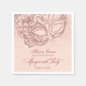 Quinceanera Masquerade Party Rose Gold Pink Serviette (Vorderseite)