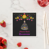 Quinceanera Mexican Fiesta Floral Geburtstag Serviette (Beispiel)