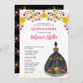 Quinceanera Mexican Fiesta Princess Dress Einladung