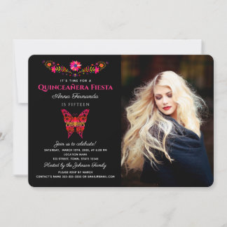 Quinceañera Mexikanische Fiesta Blumenladen Einladung