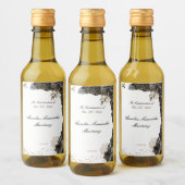 Quinceañera Mini Wine Bottle Labels Black and Gold Weinetikett (Flaschen)